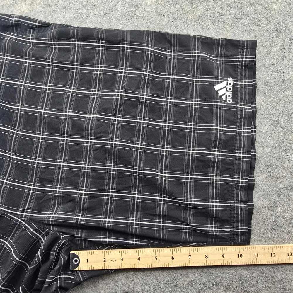 Adidas Plaid Athletic Performance Golf Shorts Men XL Black Climalite Train 10.5